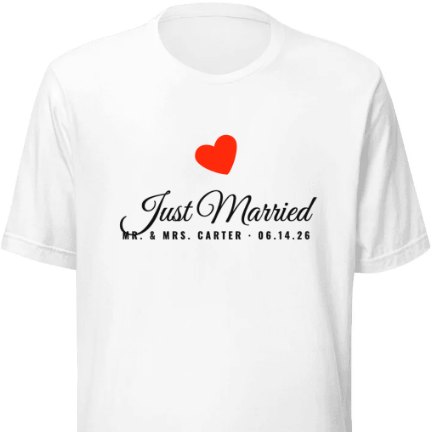 Just Married shirt design